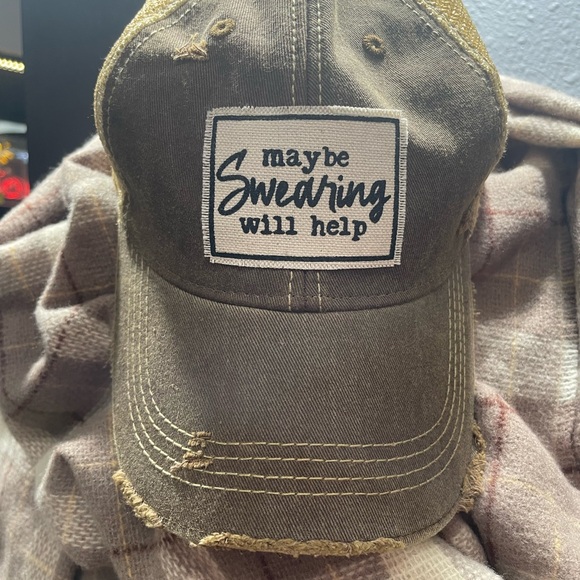 Other - Distressed trucker hat maybe swearing will help